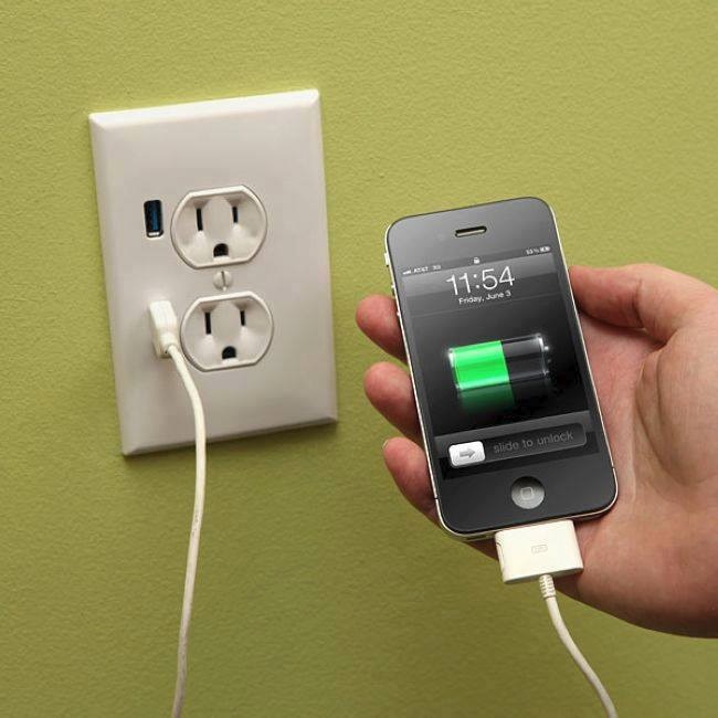 Wall socket with USB ports. Buy here